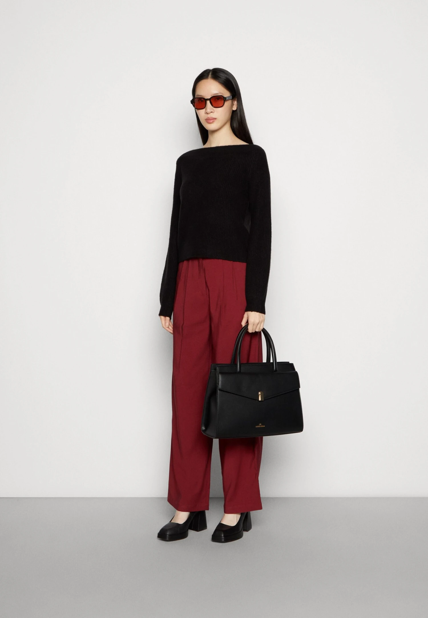 Anna Field Spodnie Materiałowe - Bordeaux - obrazek 2