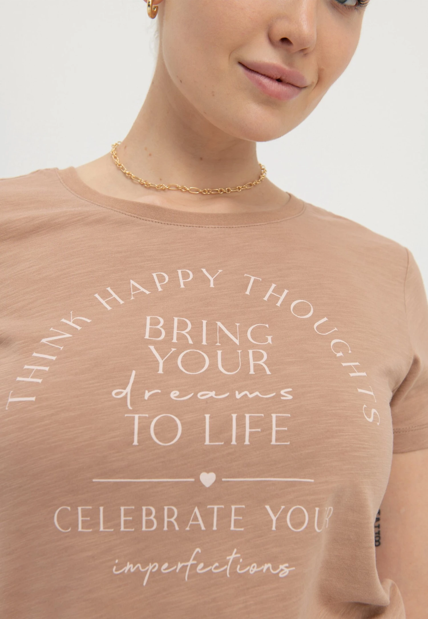 Anna Field BRING YOUR DREAMS TO LIFE - T-shirt Z Nadrukiem - Brown - obrazek 6