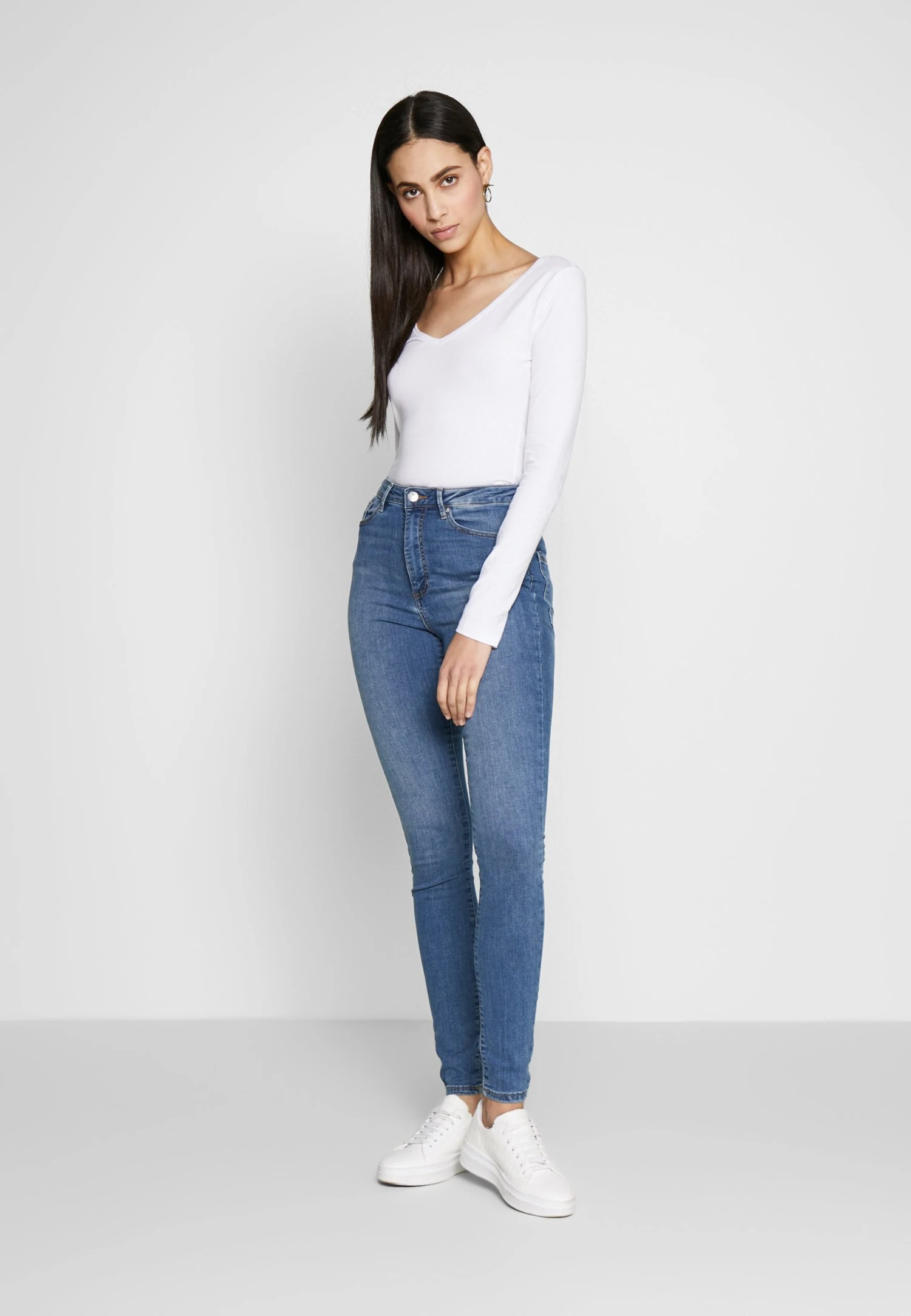 BASIC LONG SLEEVE TOP - Bluzka Z Długim Rękawem - White - obrazek 2