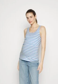 2 PACK - Top - White/blue/mottled Light Grey