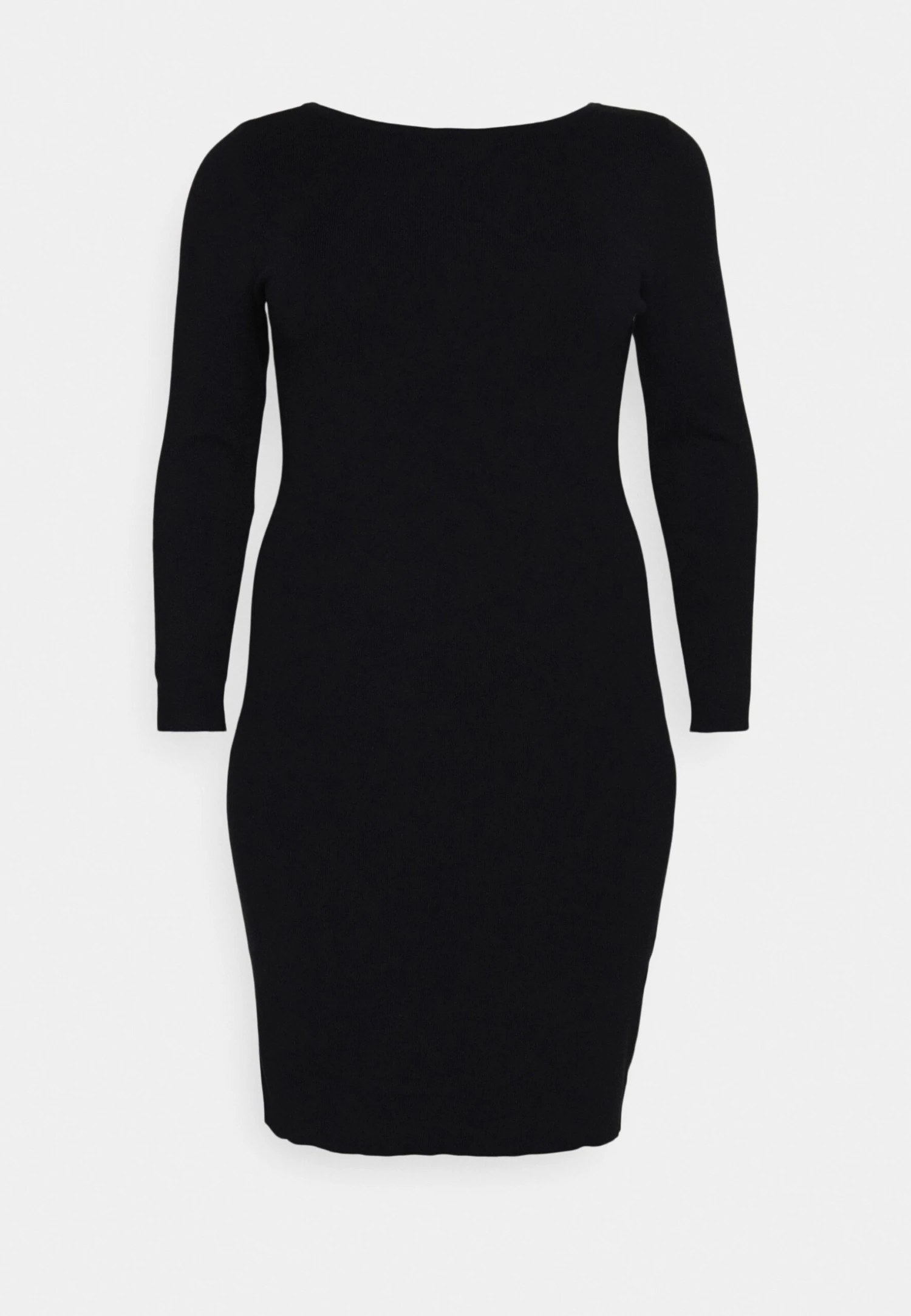 OFFENER RÜCKEN MINI STRICKKLEID - Sukienka Etui - Black - obrazek 4