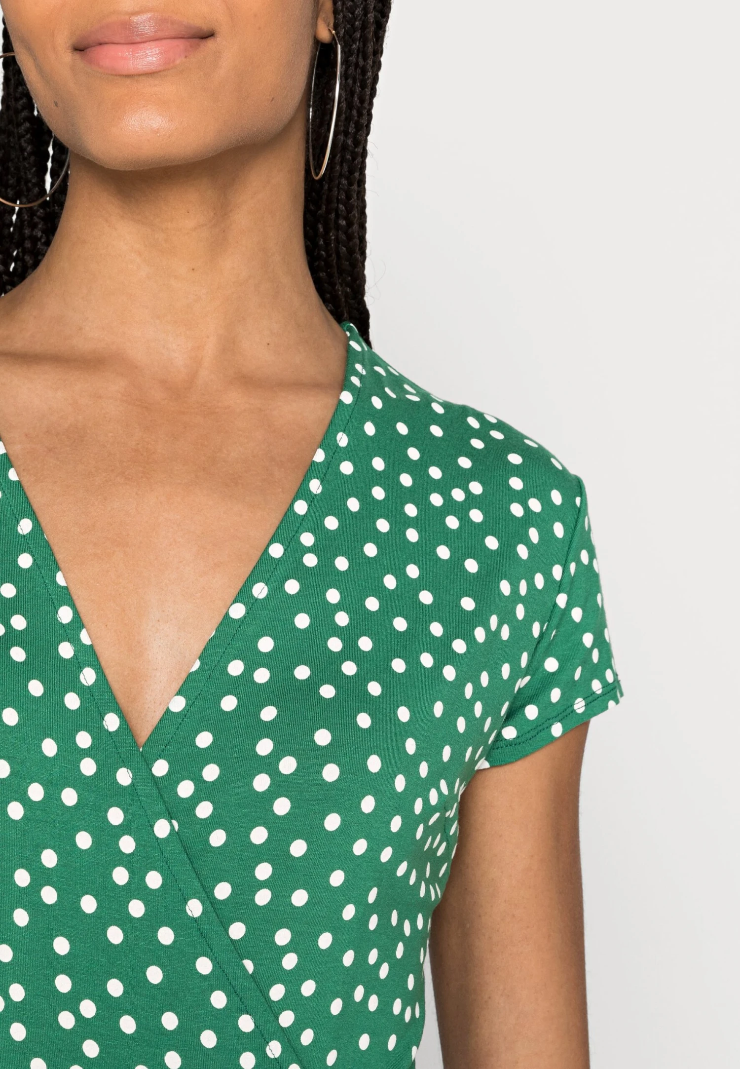 Anna Field Sukienka Z Dżerseju - Green/white - obrazek 5