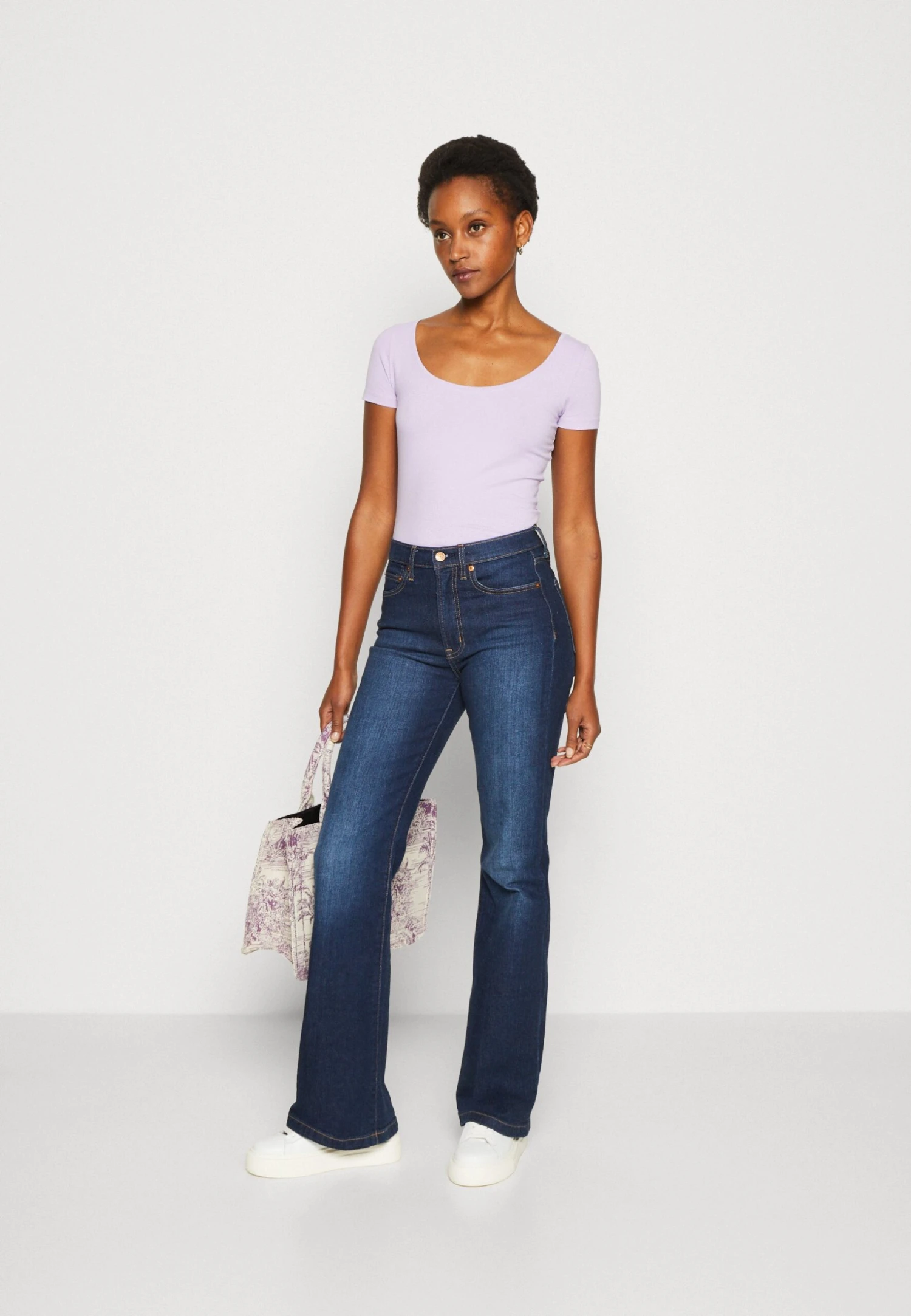 Anna Field 3 PACK - T-shirt Basic - Purple/white/mottled Light Grey