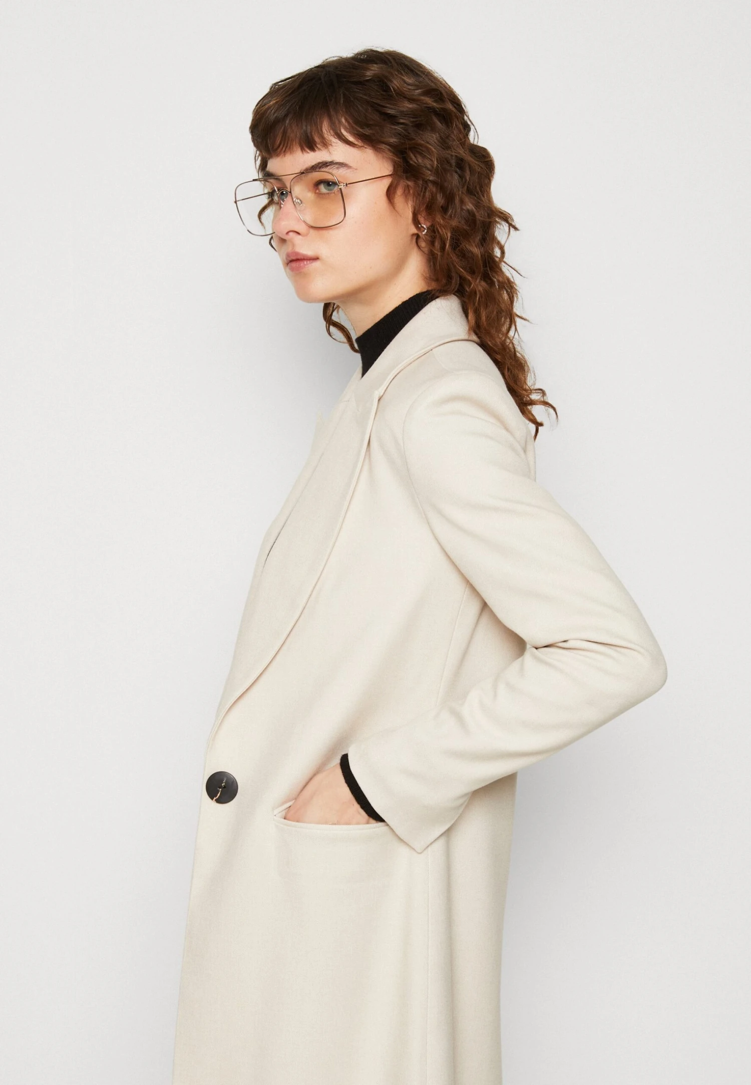 Anna Field Klasyczny Płaszcz - Beige - obrazek 4