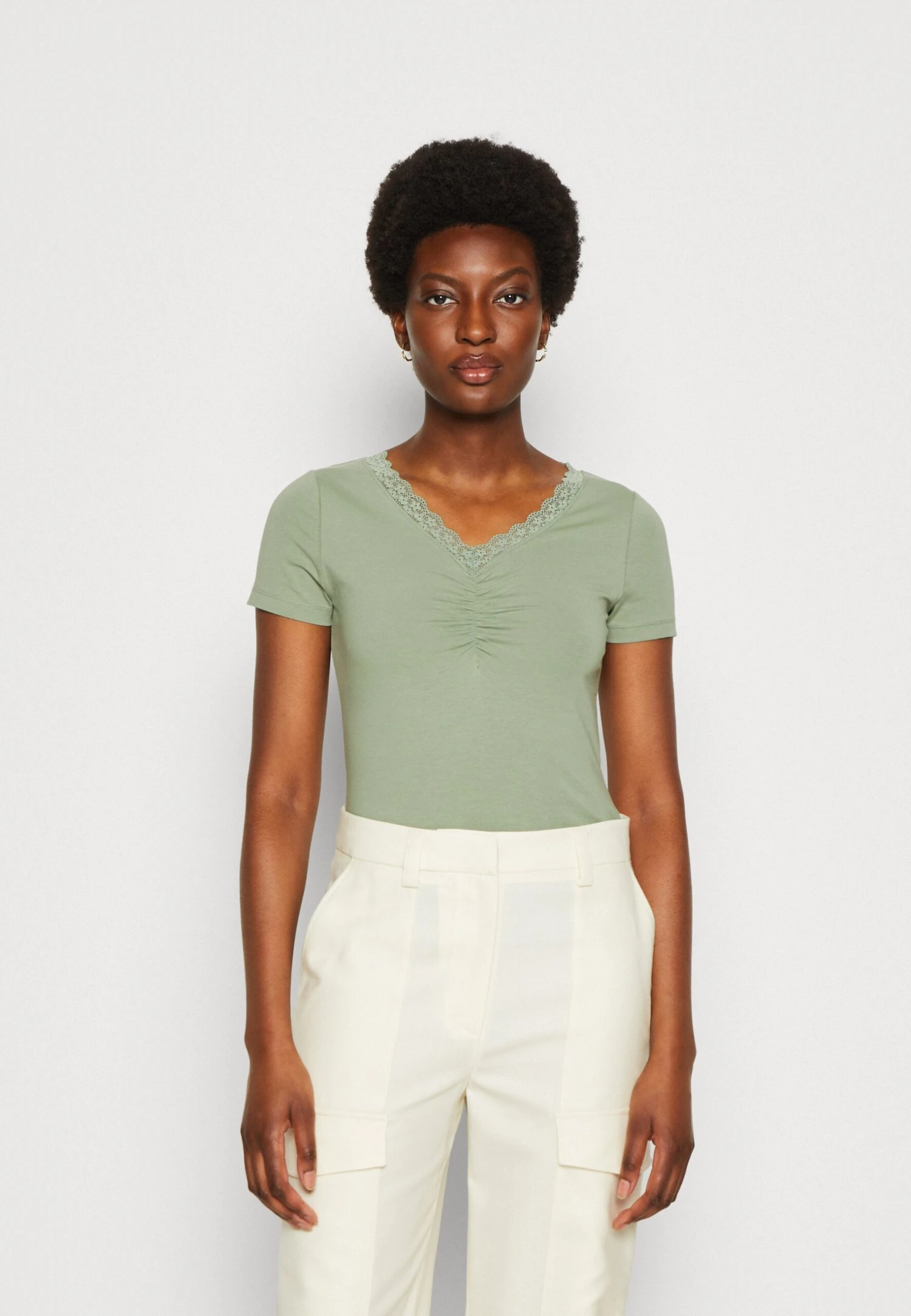 Anna Field T-shirt Z Nadrukiem - Light Green