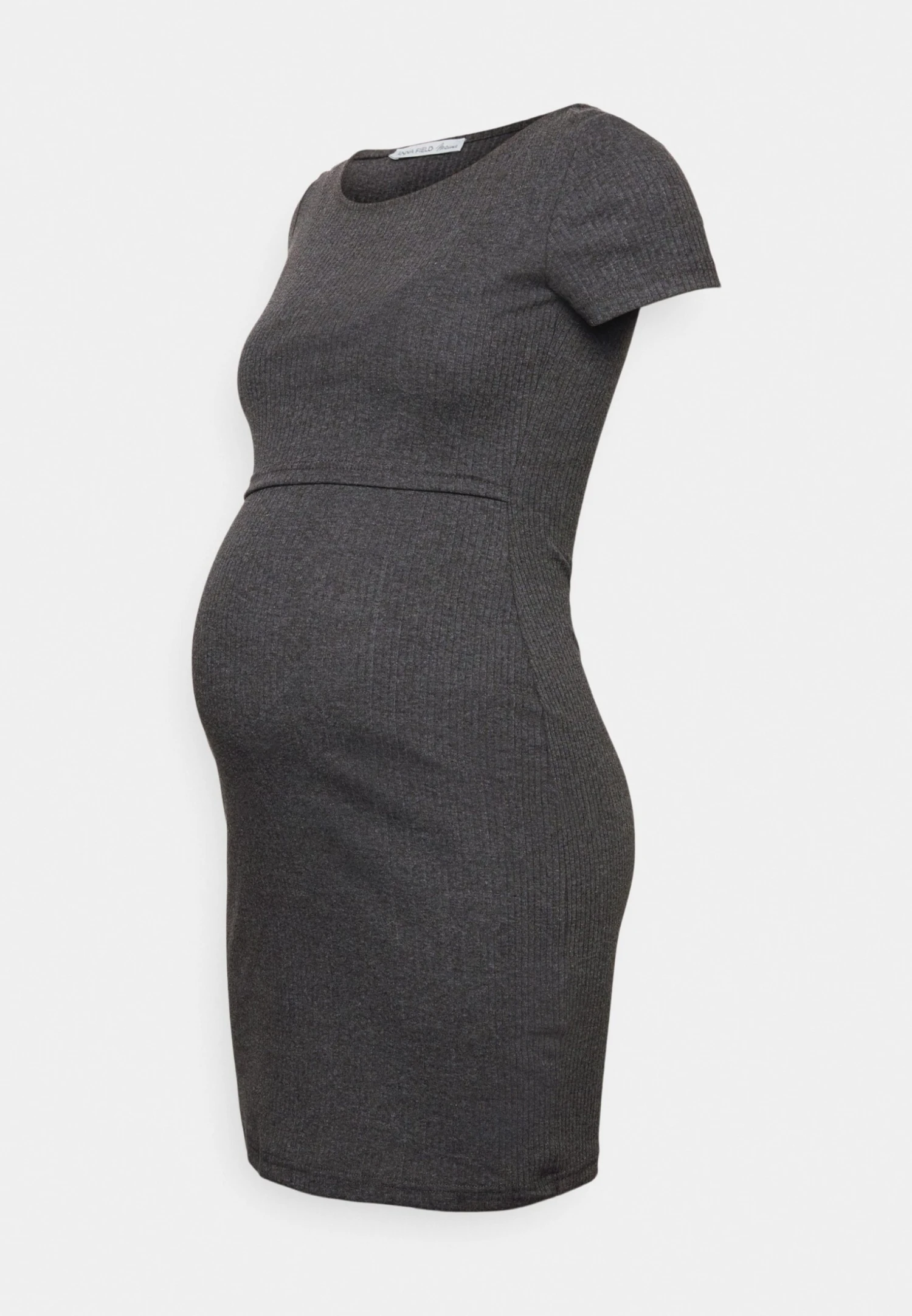 SHORT SLEEVES - Sukienka Z Dżerseju - Mottled Dark Grey - obrazek 5