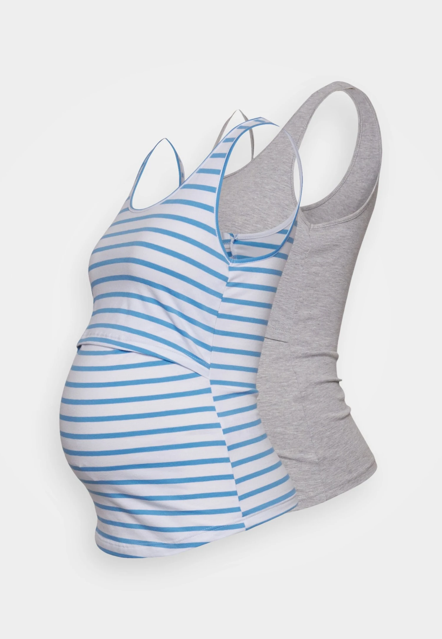 2 PACK - Top - White/blue/mottled Light Grey - obrazek 5