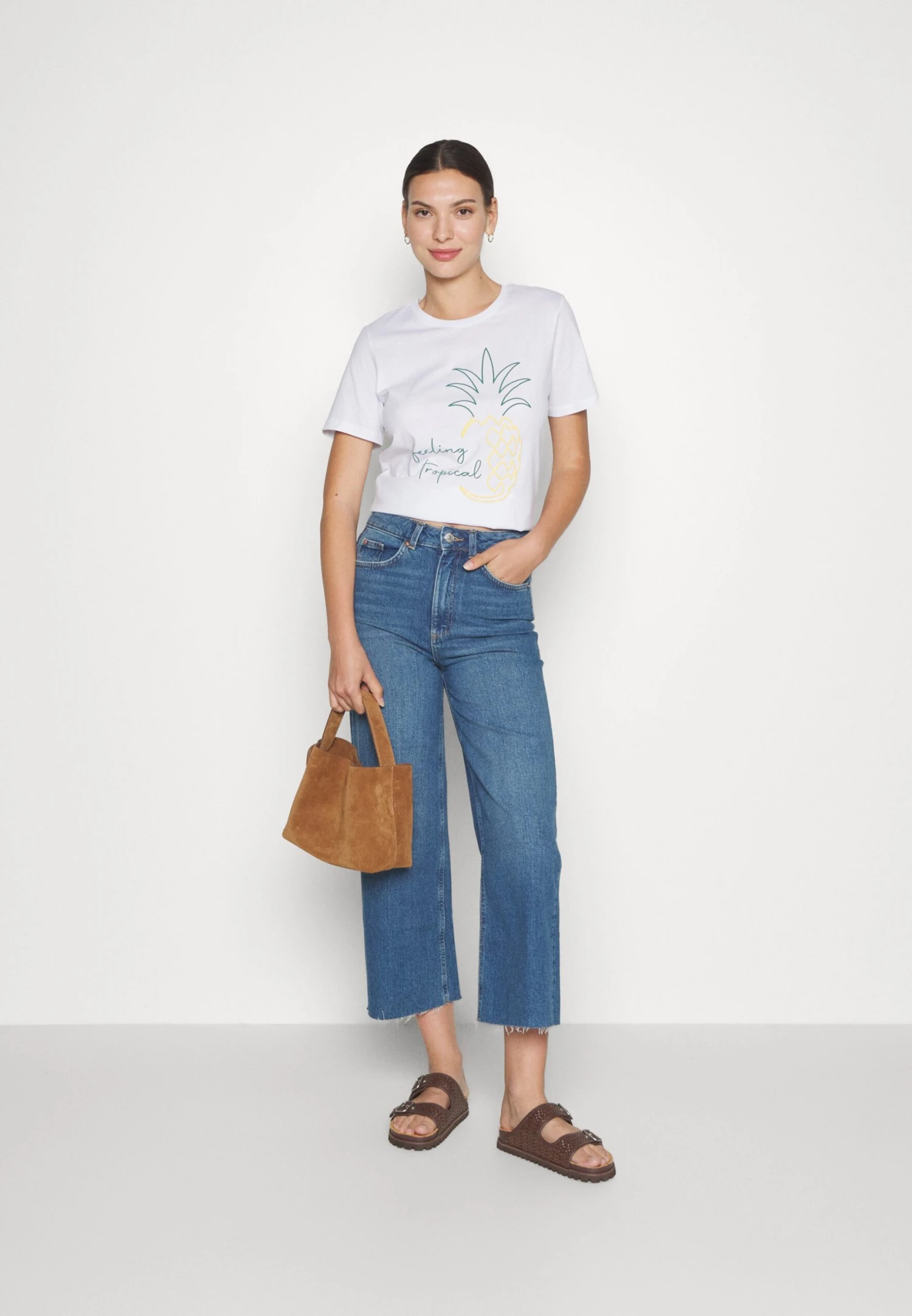 Anna Field HATTIE PINEAPPLE PUFF - T-shirt Z Nadrukiem - White - obrazek 5