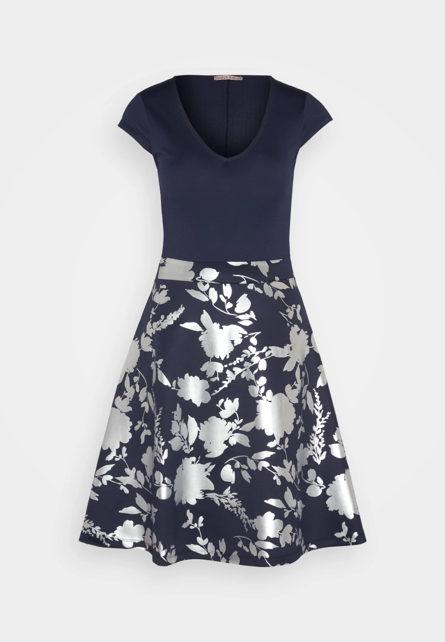 Anna Field Sukienka Z Dżerseju - Dark Blue/silver - obrazek 5