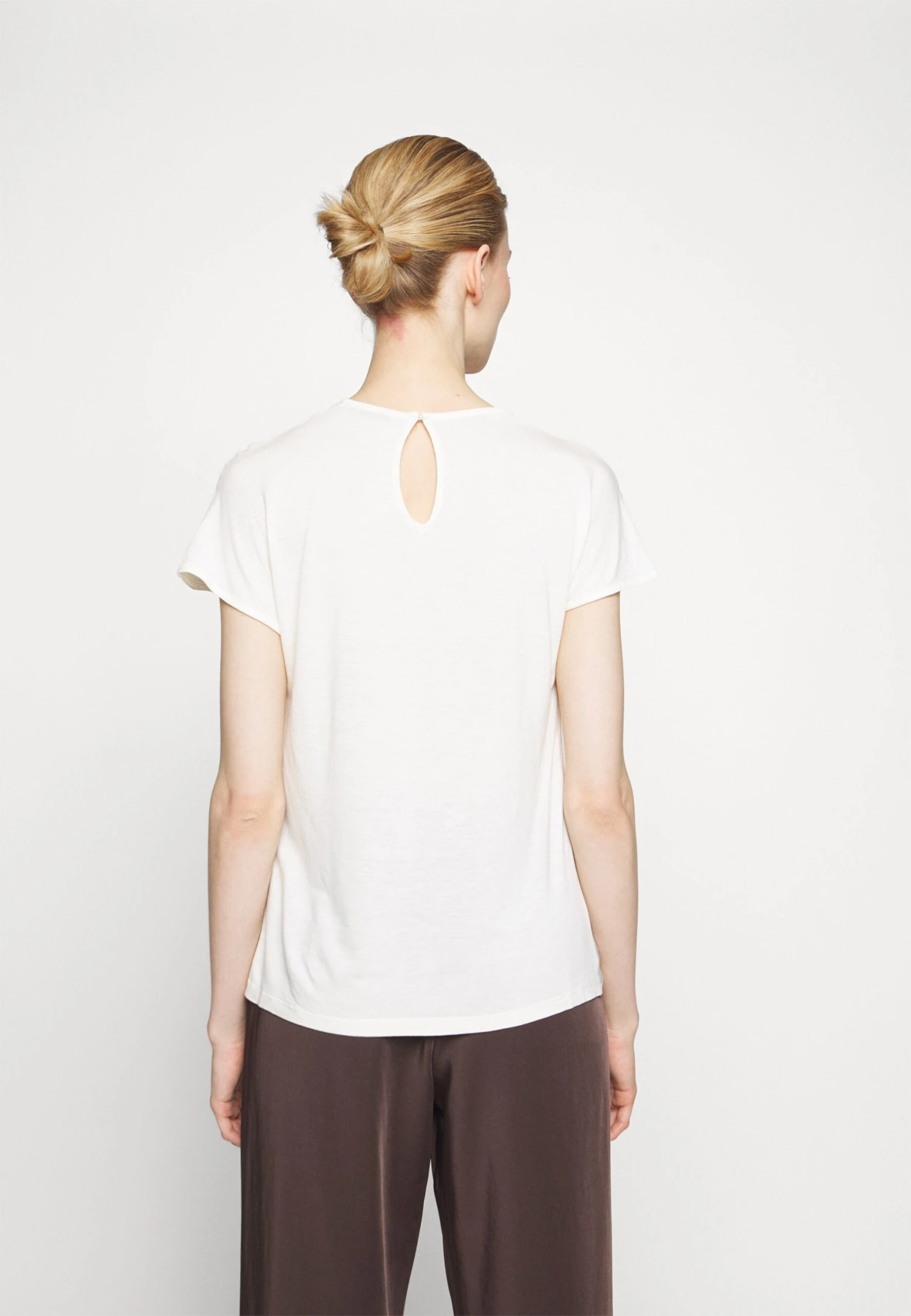 Anna Field T-shirt Z Nadrukiem - Off White - obrazek 4