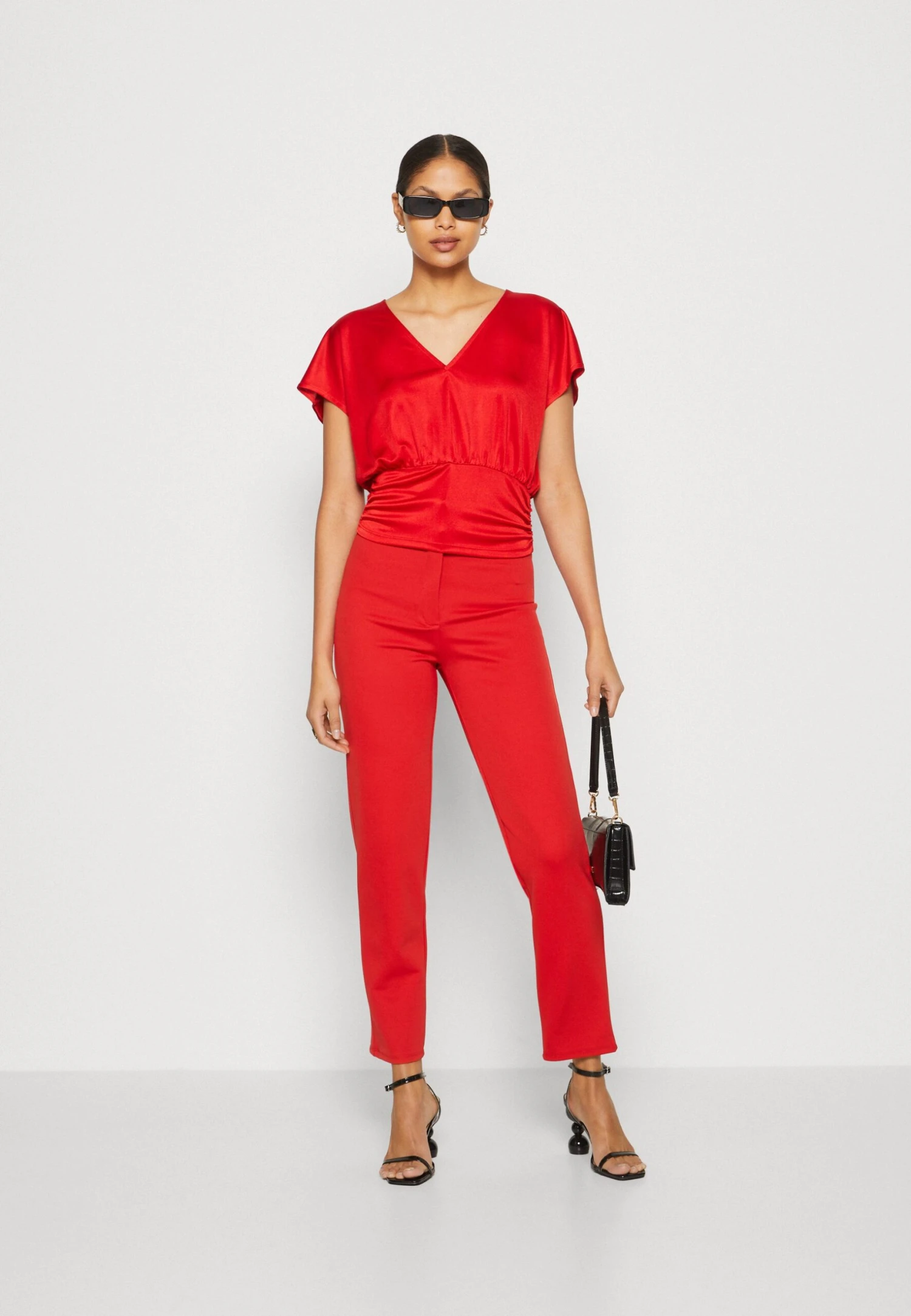 Anna Field T-shirt Z Nadrukiem - Red - obrazek 2