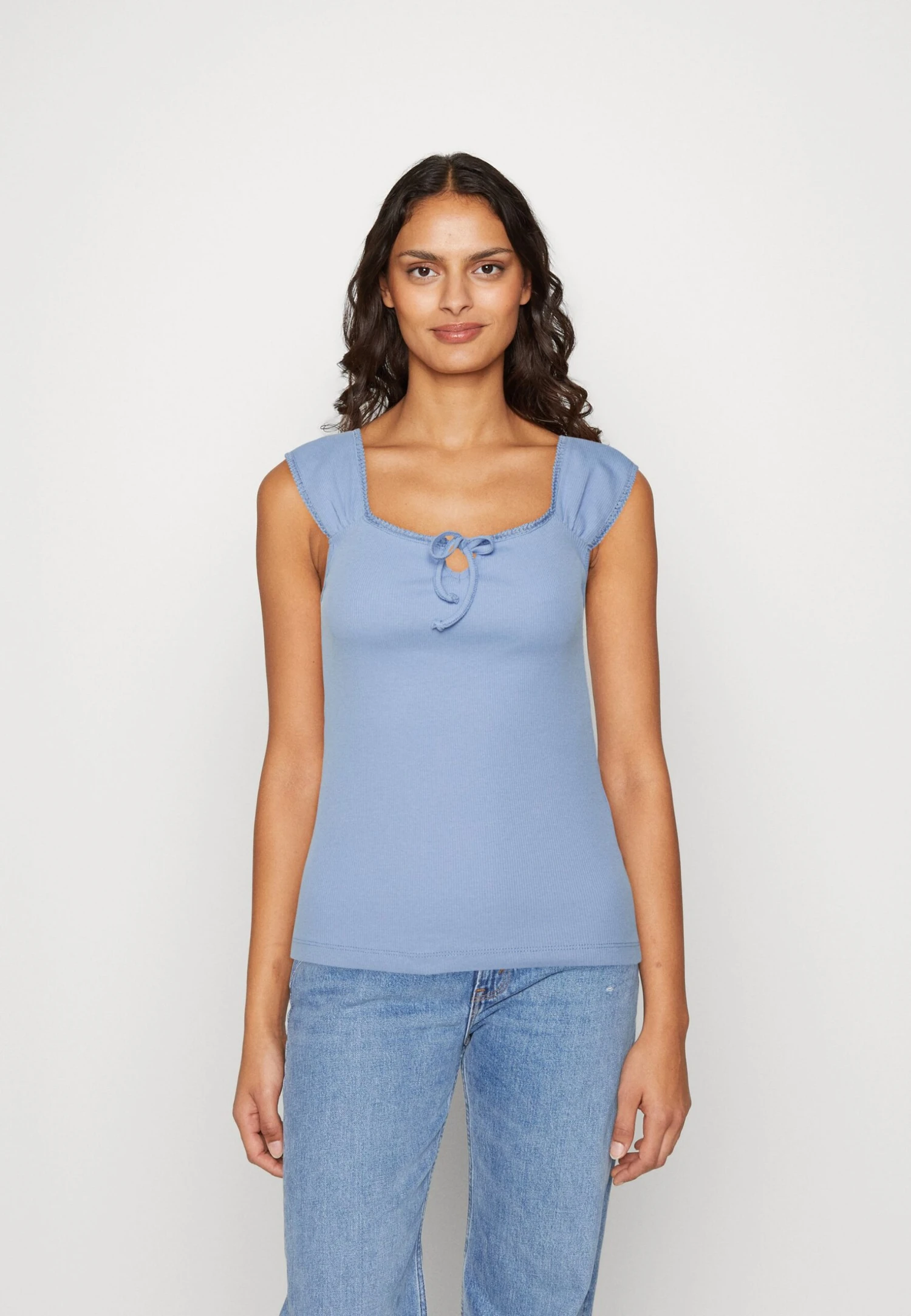 Anna Field T-shirt Z Nadrukiem - Light Blue