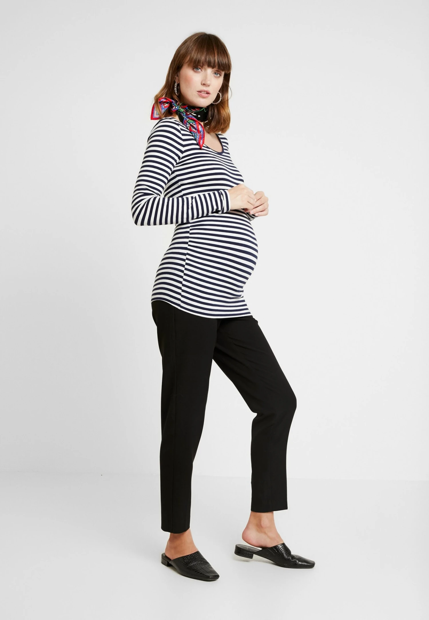 Bluzka Z Długim Rękawem - Off-white/dark Blue - obrazek 2