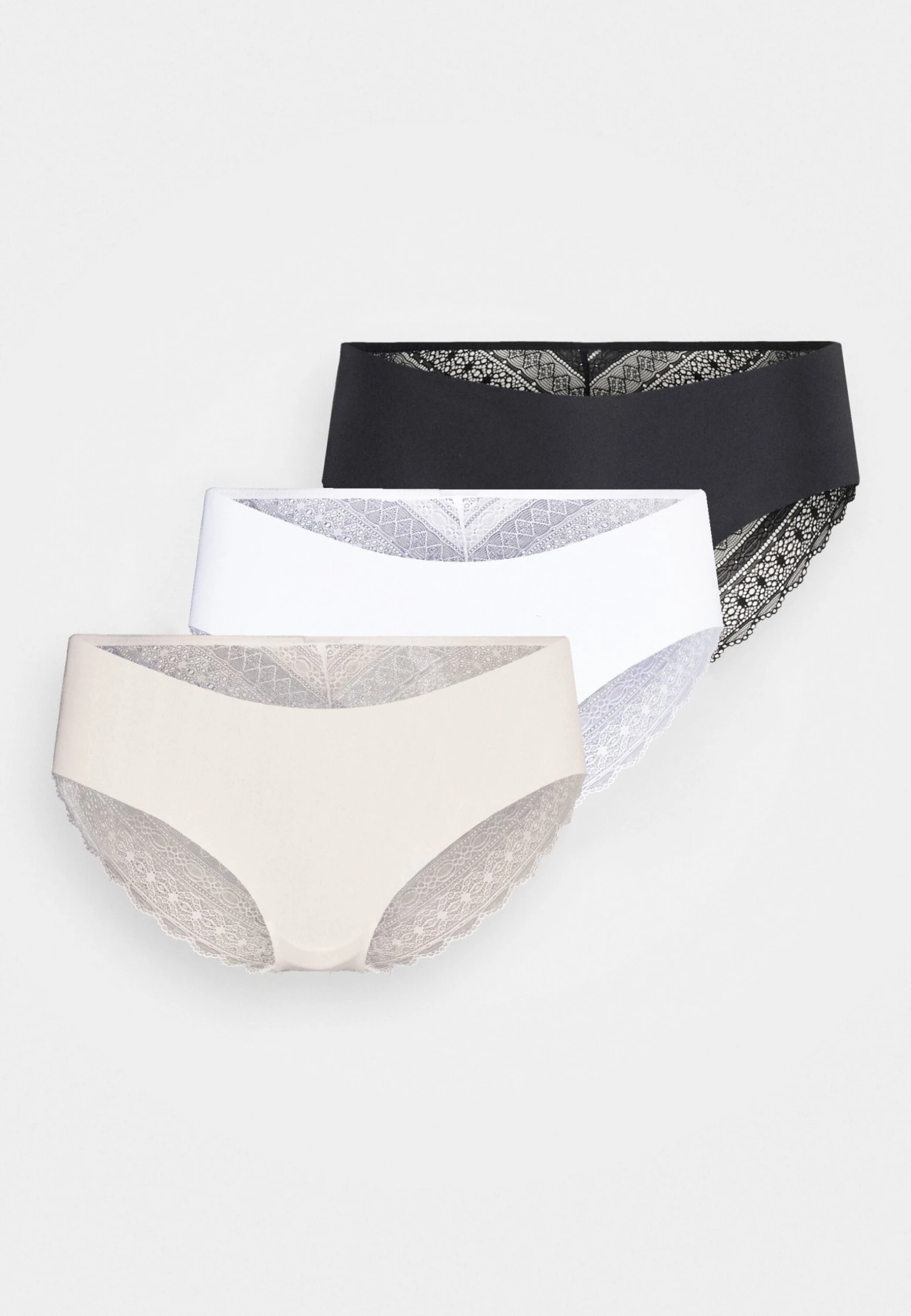 Anna Field FROLICE 3PP SHORT - Figi - Black/nude/white - obrazek 6