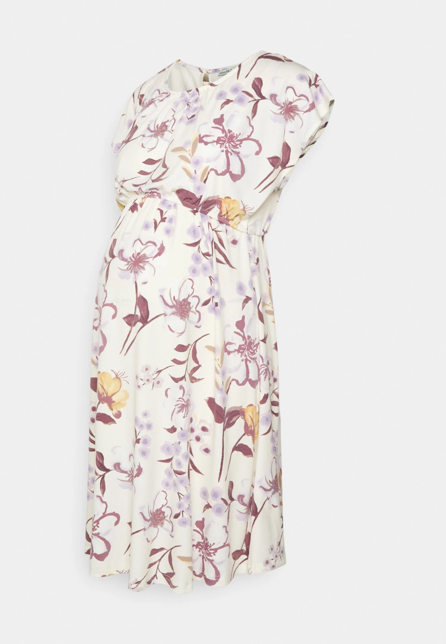 FIT AND FLARE FLOWY DROPPED SHOULDER - Sukienka Z Dżerseju - Beige/lilac - obrazek 4