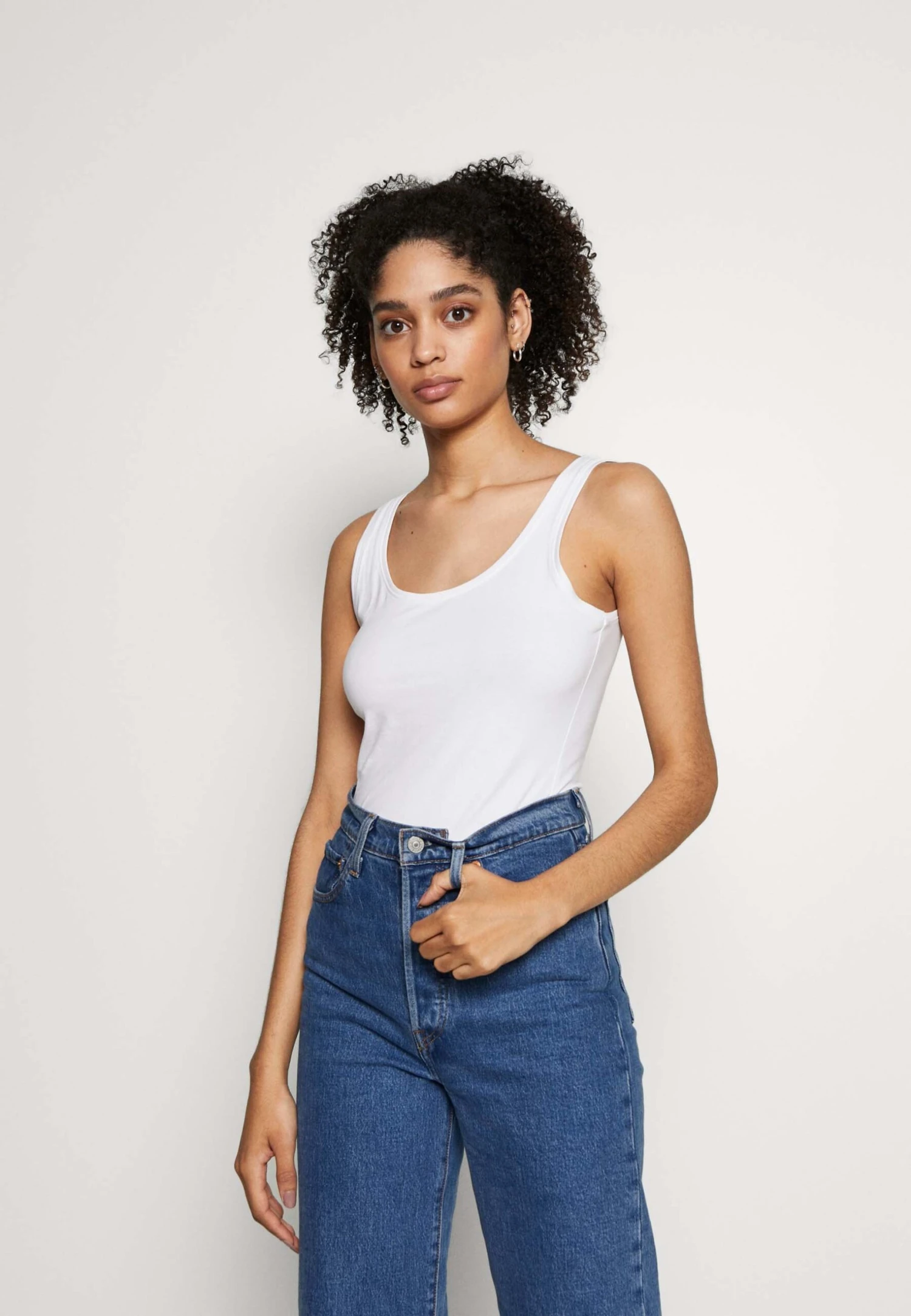 Anna Field BASIC TANK 3er Pack - Top - Black White Mottl - obrazek 3