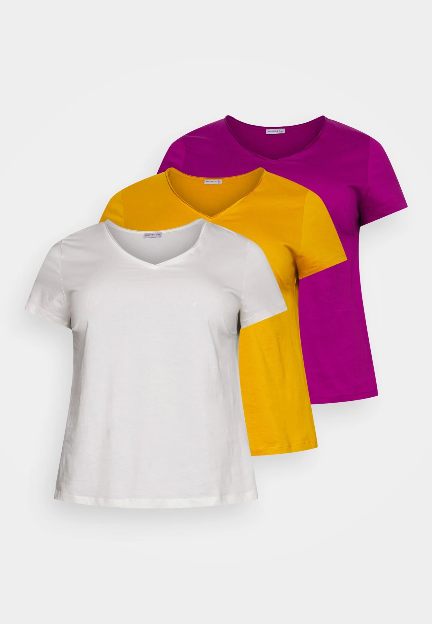3 PACK - T-shirt Basic - White/dark Yellow/purple - obrazek 6