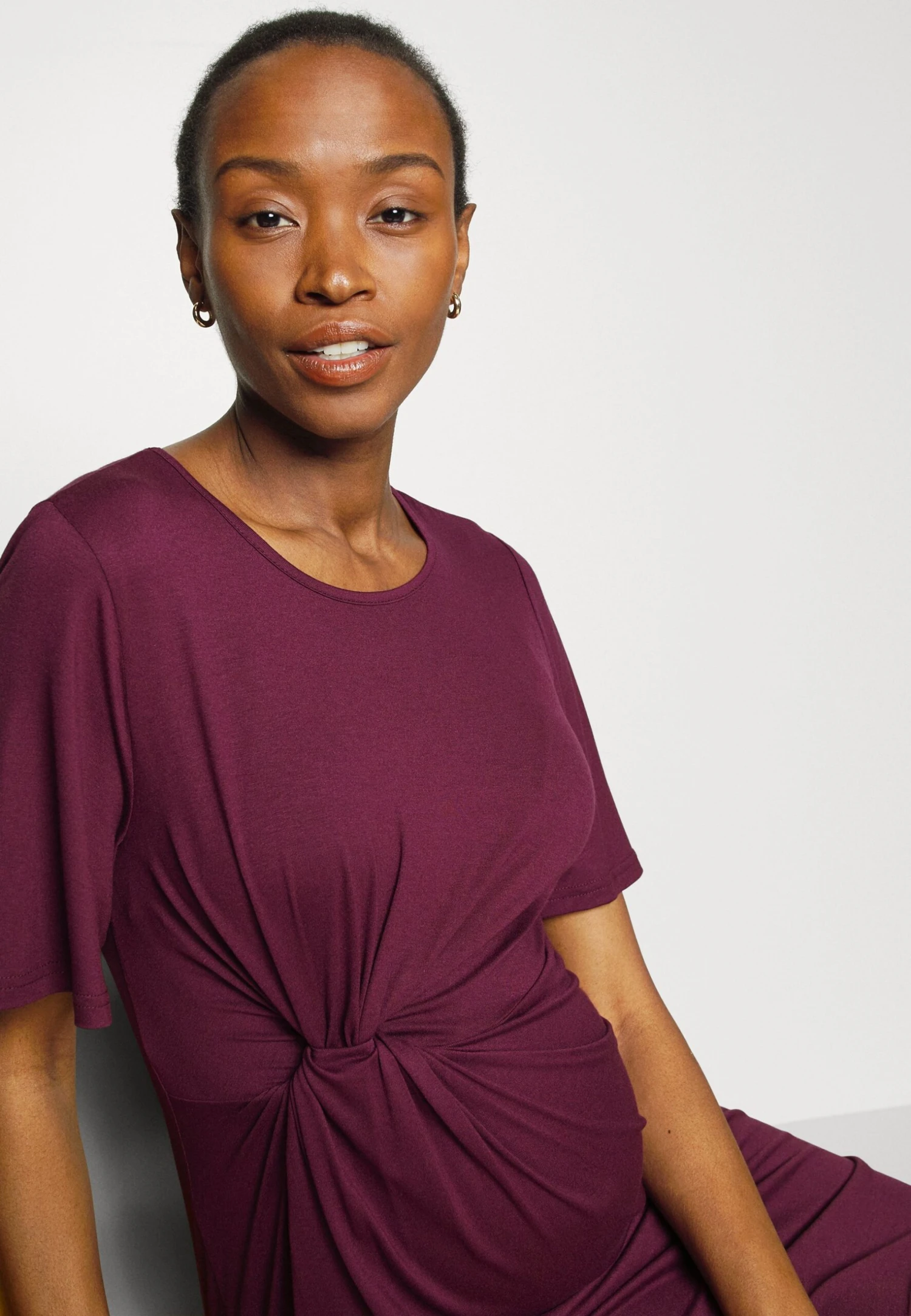 SLEEVES MINI DRESS - Sukienka Z Dżerseju - Purple - obrazek 4