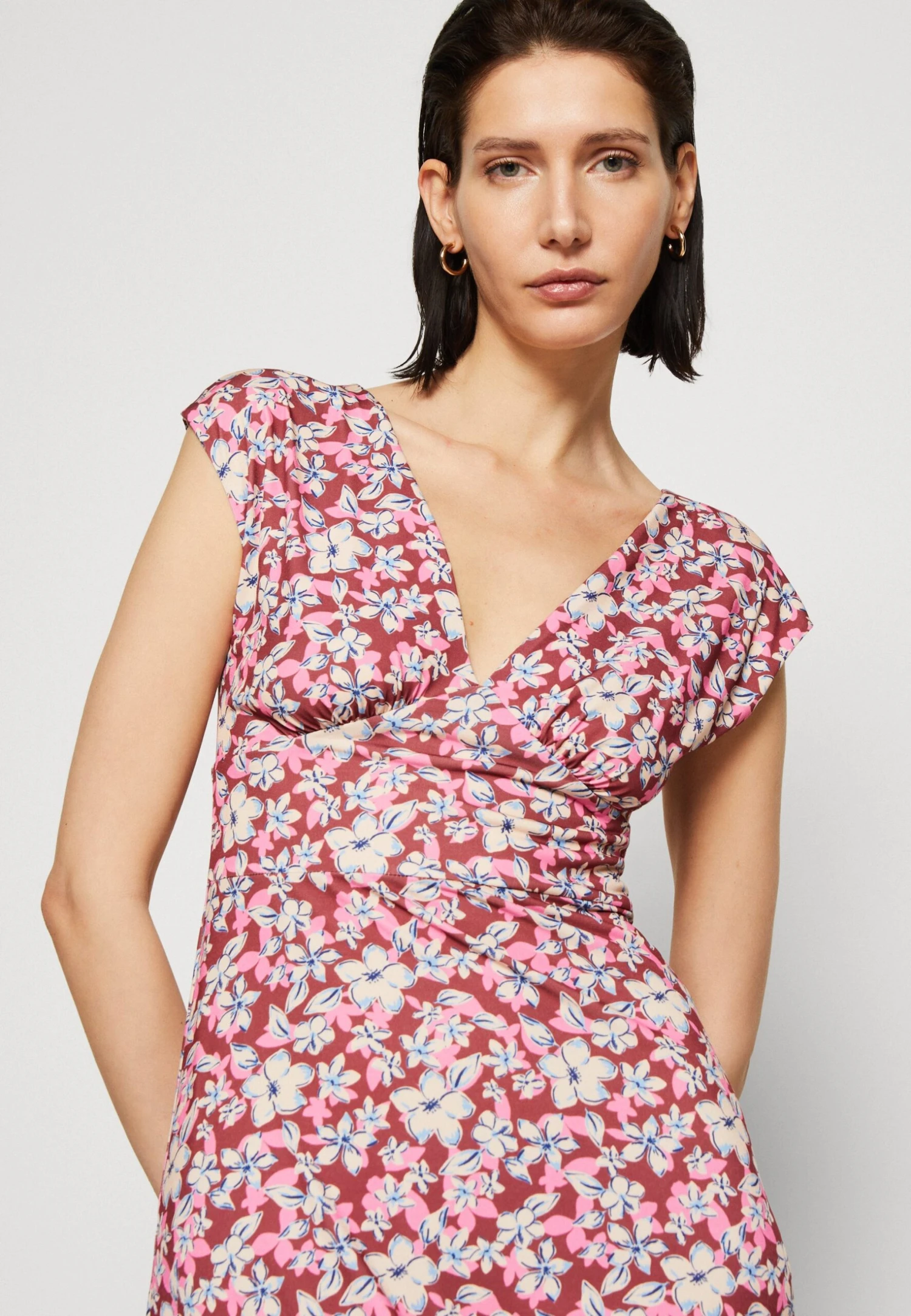 Anna Field Sukienka Z Dżerseju - Brown/beige/pink - obrazek 4