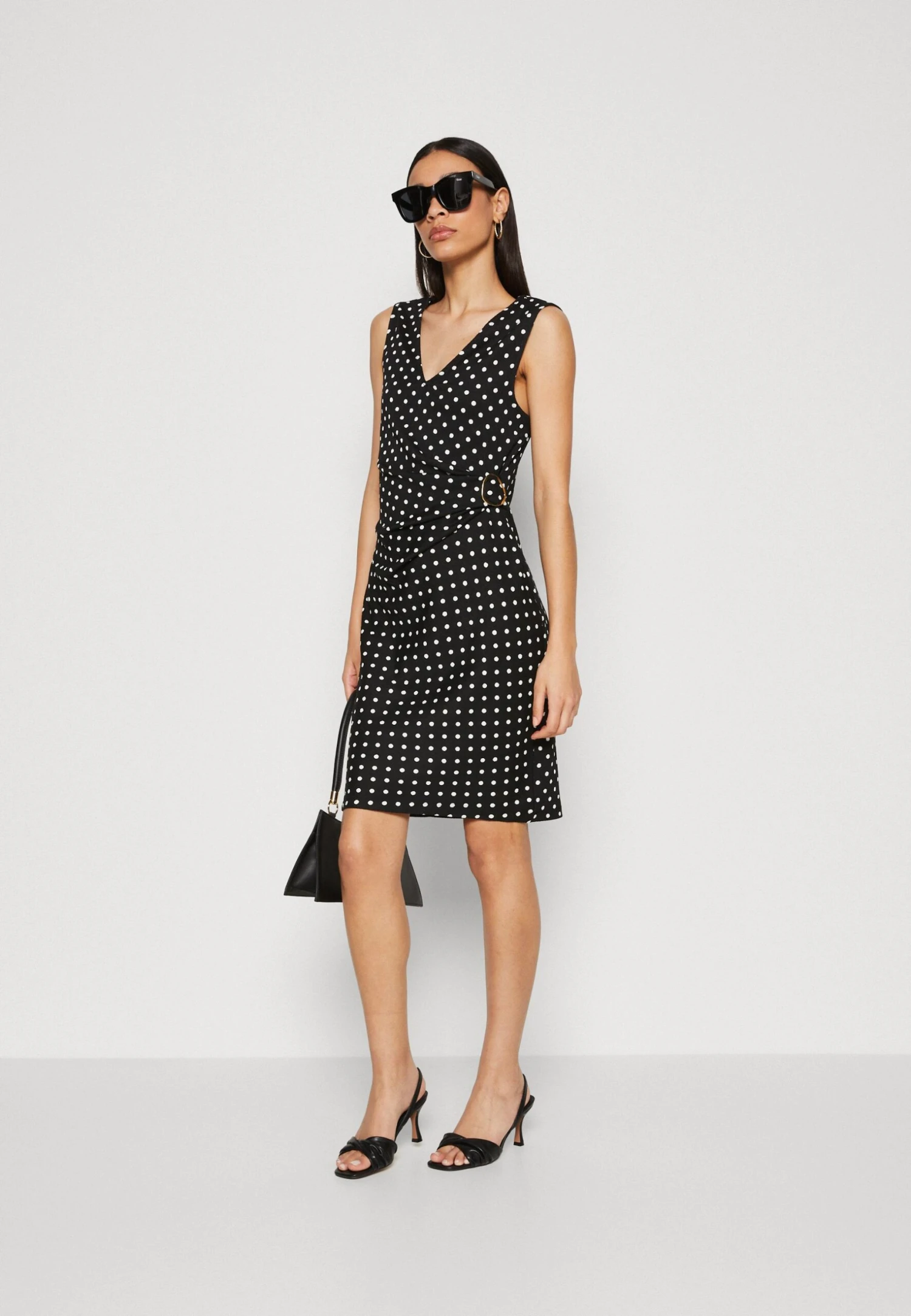 Anna Field Sukienka Z Dżerseju - Black/white - obrazek 5