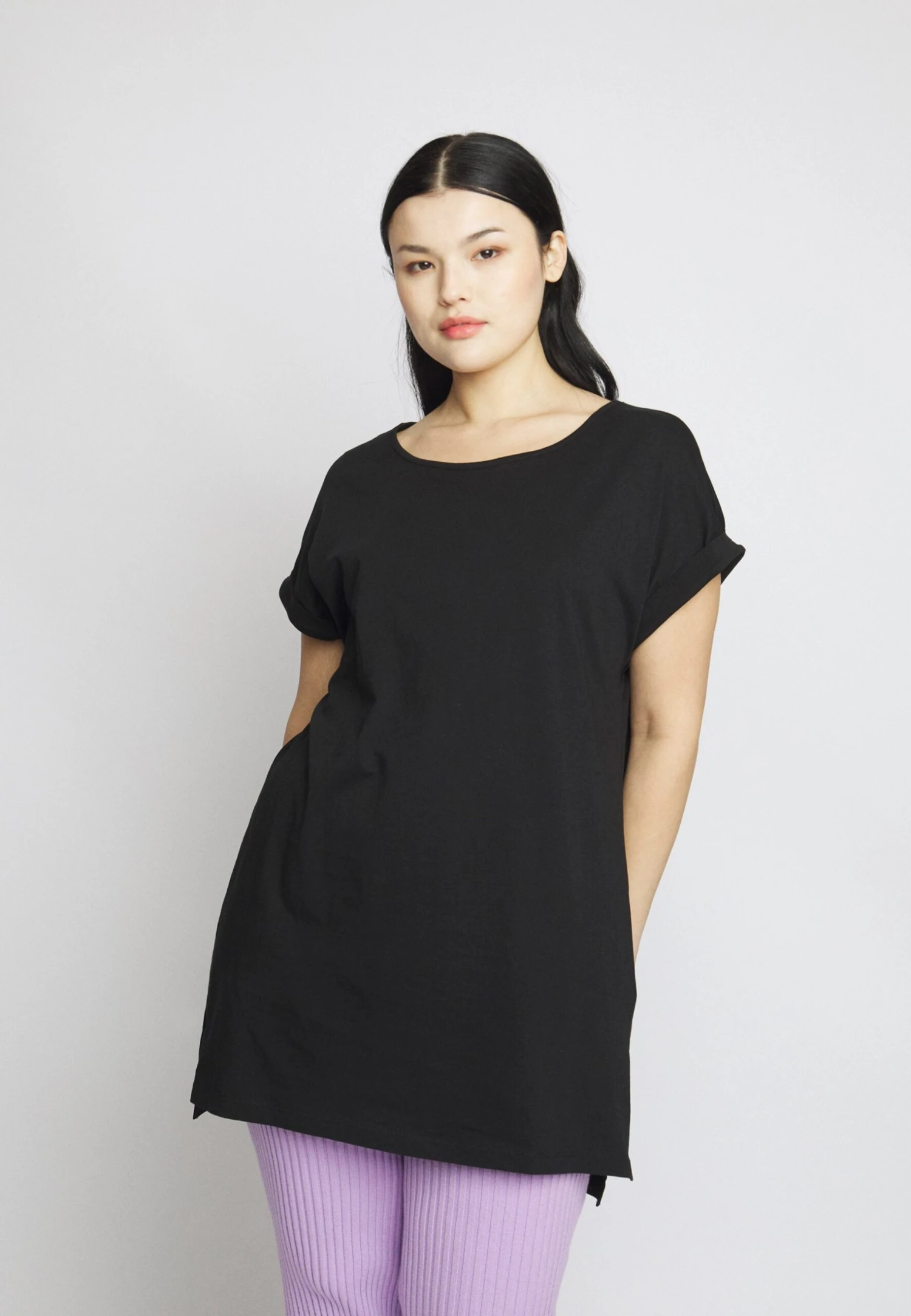 LONG - T-shirt Basic - Black - obrazek 4
