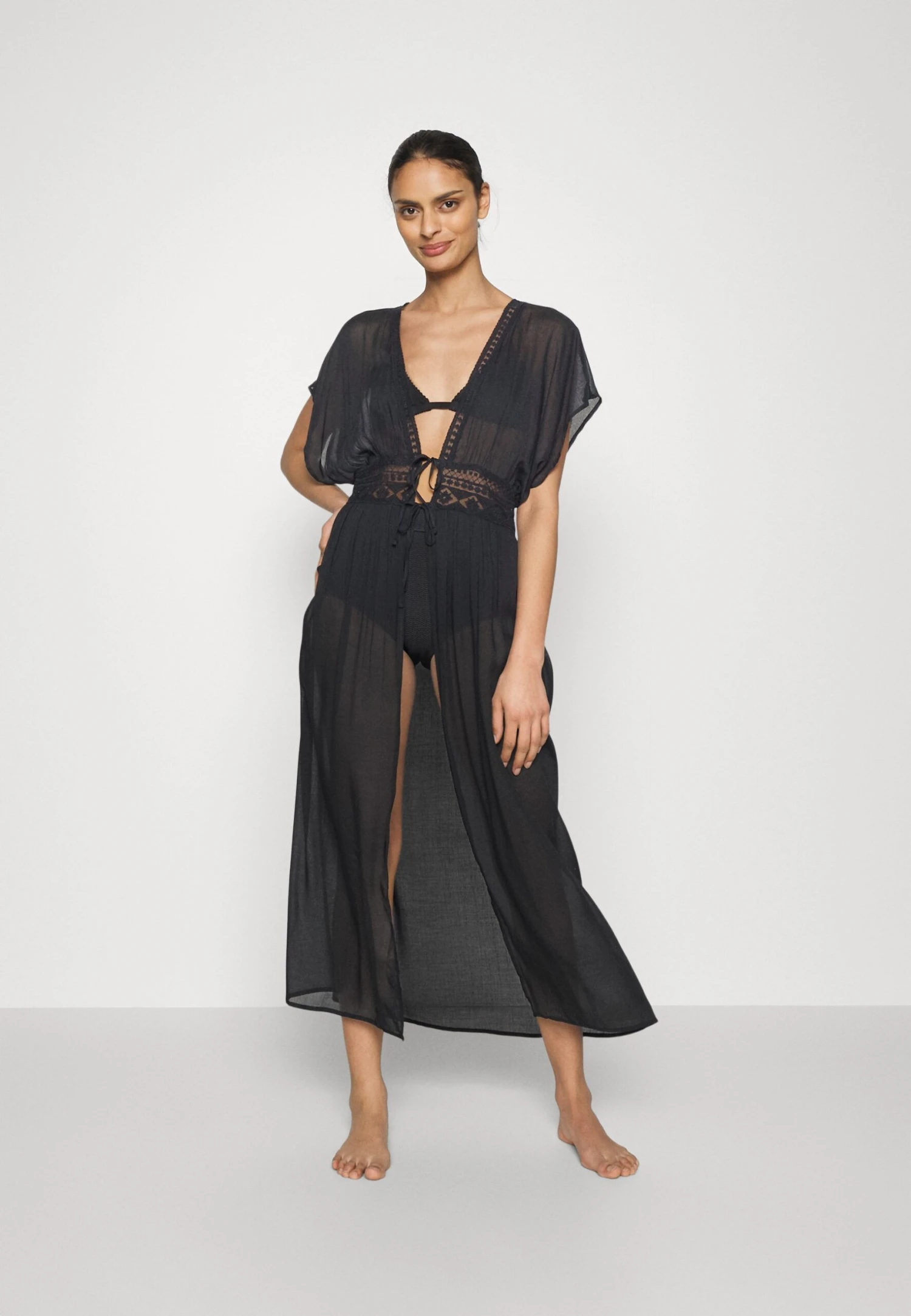 Anna Field EMBROIDERED COVER UP / 802 - BLACK - Akcesoria Plażowe - 802 - Black - obrazek 2