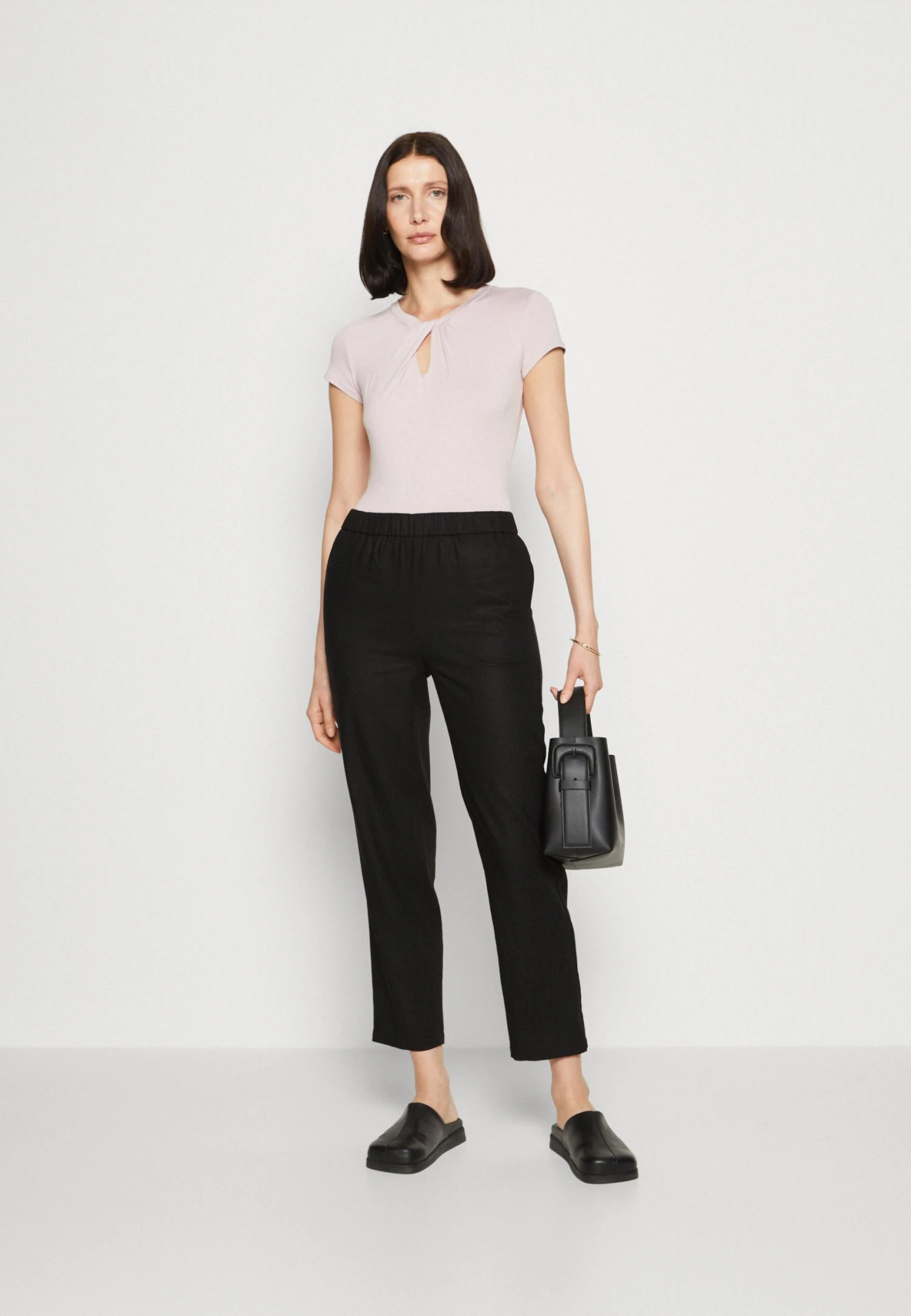 Anna Field T-shirt Z Nadrukiem - Purple - obrazek 2