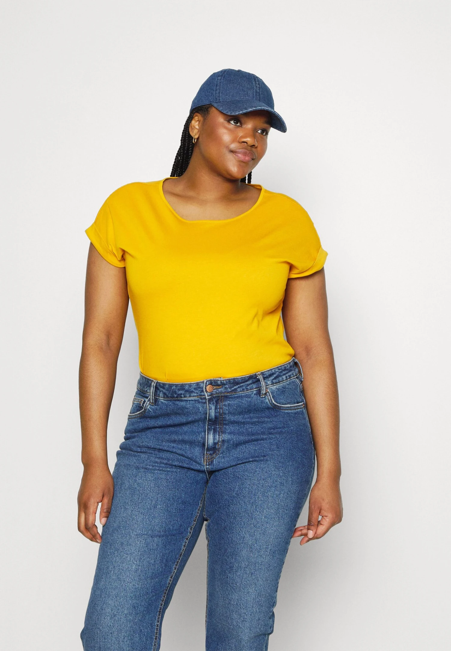 LONG - T-shirt Basic - Dark Yellow - obrazek 4