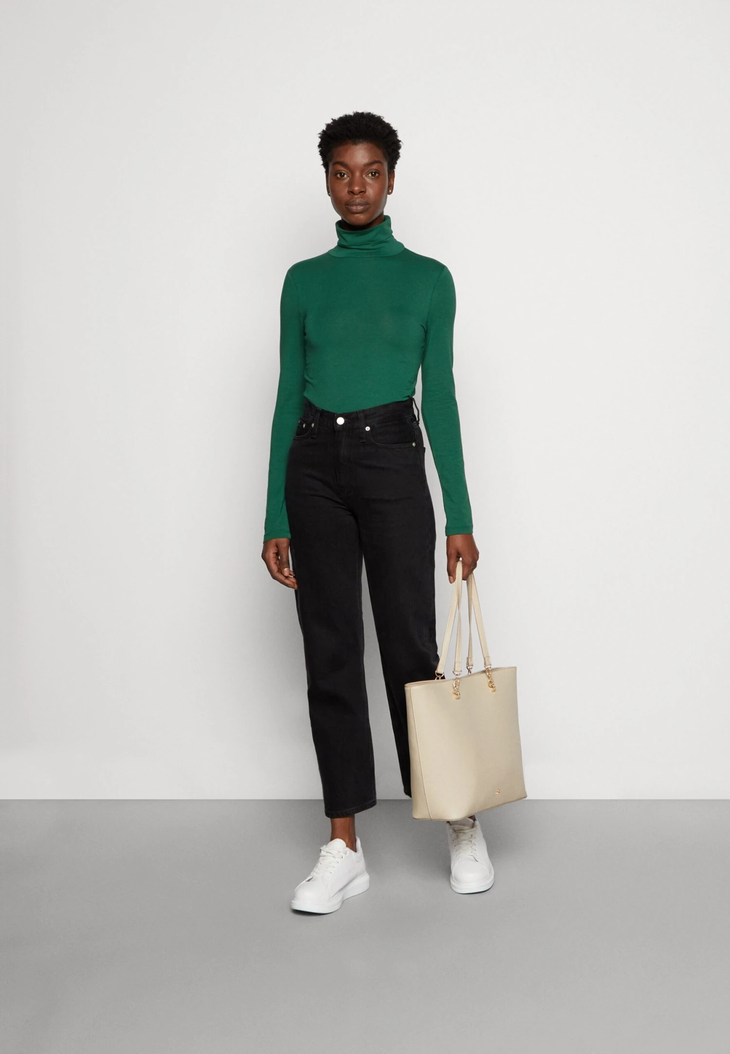 Anna Field Bluzka Z Długim Rękawem - Dark Green - obrazek 2