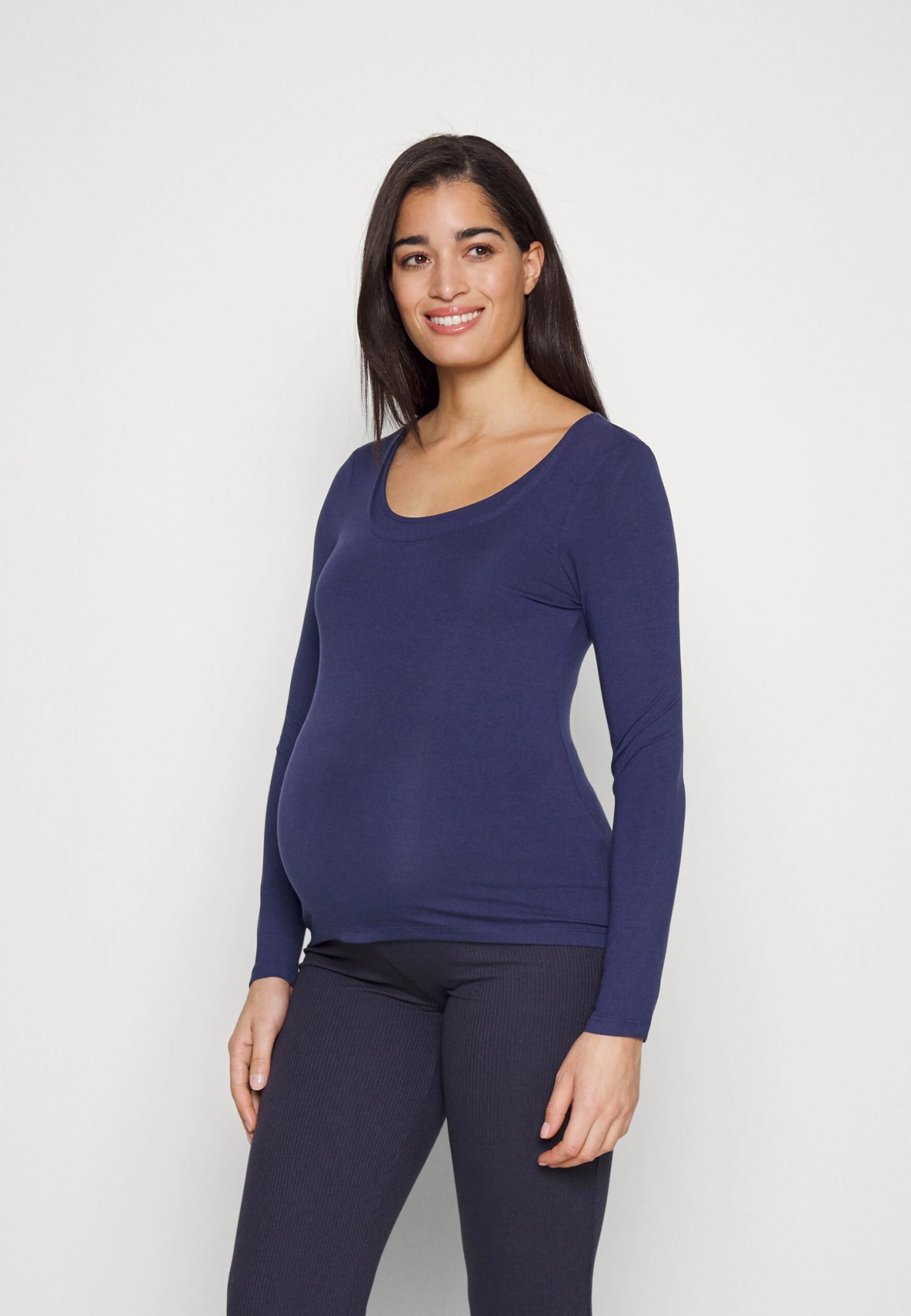 MATERNITY BASIC LONGSLEEVE 2 PACK - Bluzka Z Długim Rękawem - Blue/white - obrazek 4