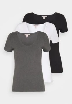 Anna Field 3 PACK - T-shirt Basic - Black, White