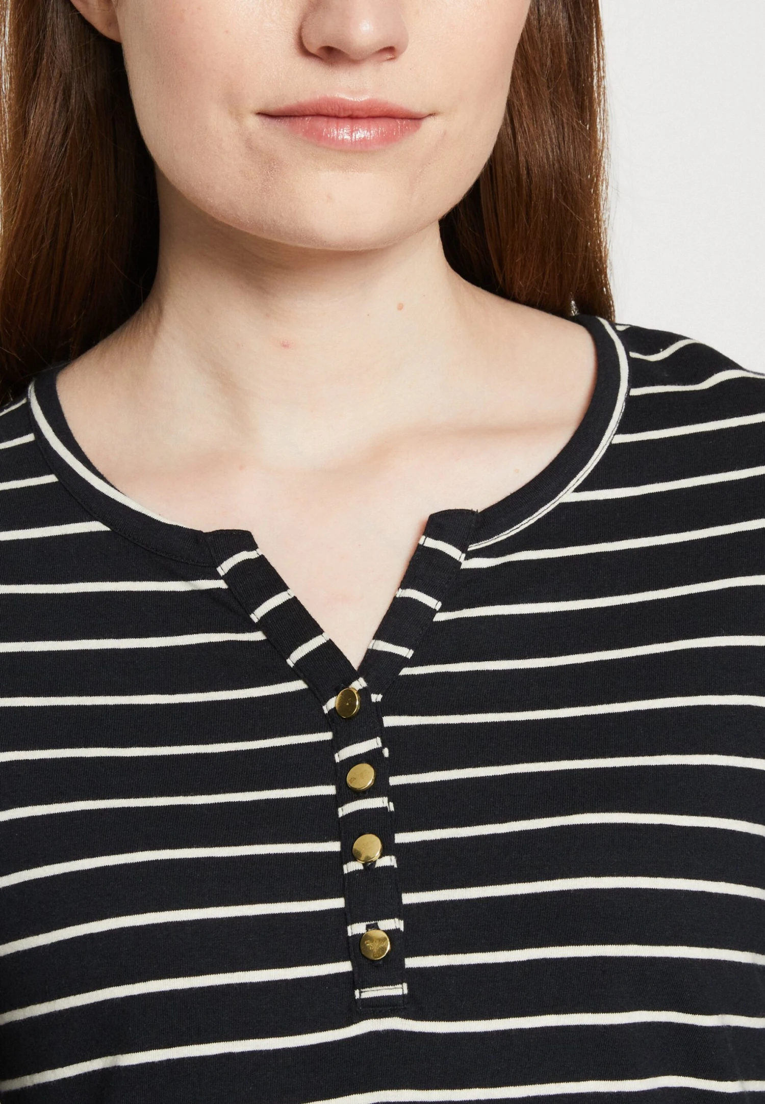 Anna Field Bluzka Z Długim Rękawem - Black White - obrazek 6