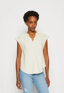 Anna Field LINEN-MIX SHIRT - T-shirt Z Nadrukiem - Beige