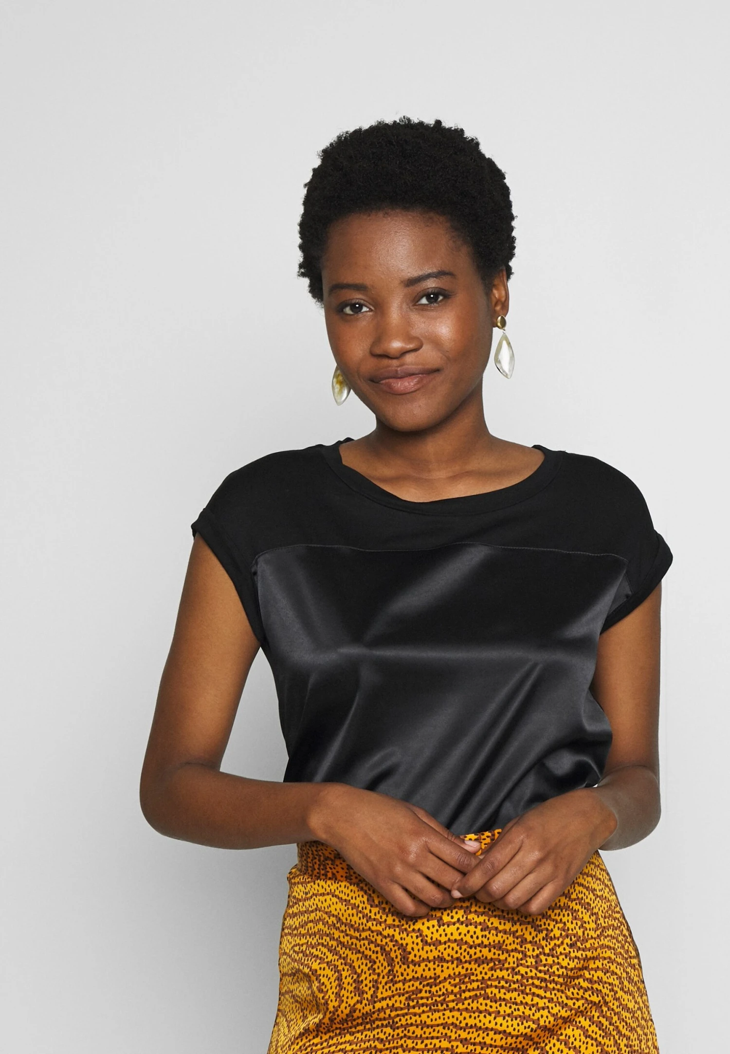 Anna Field T-shirt Z Nadrukiem - Black