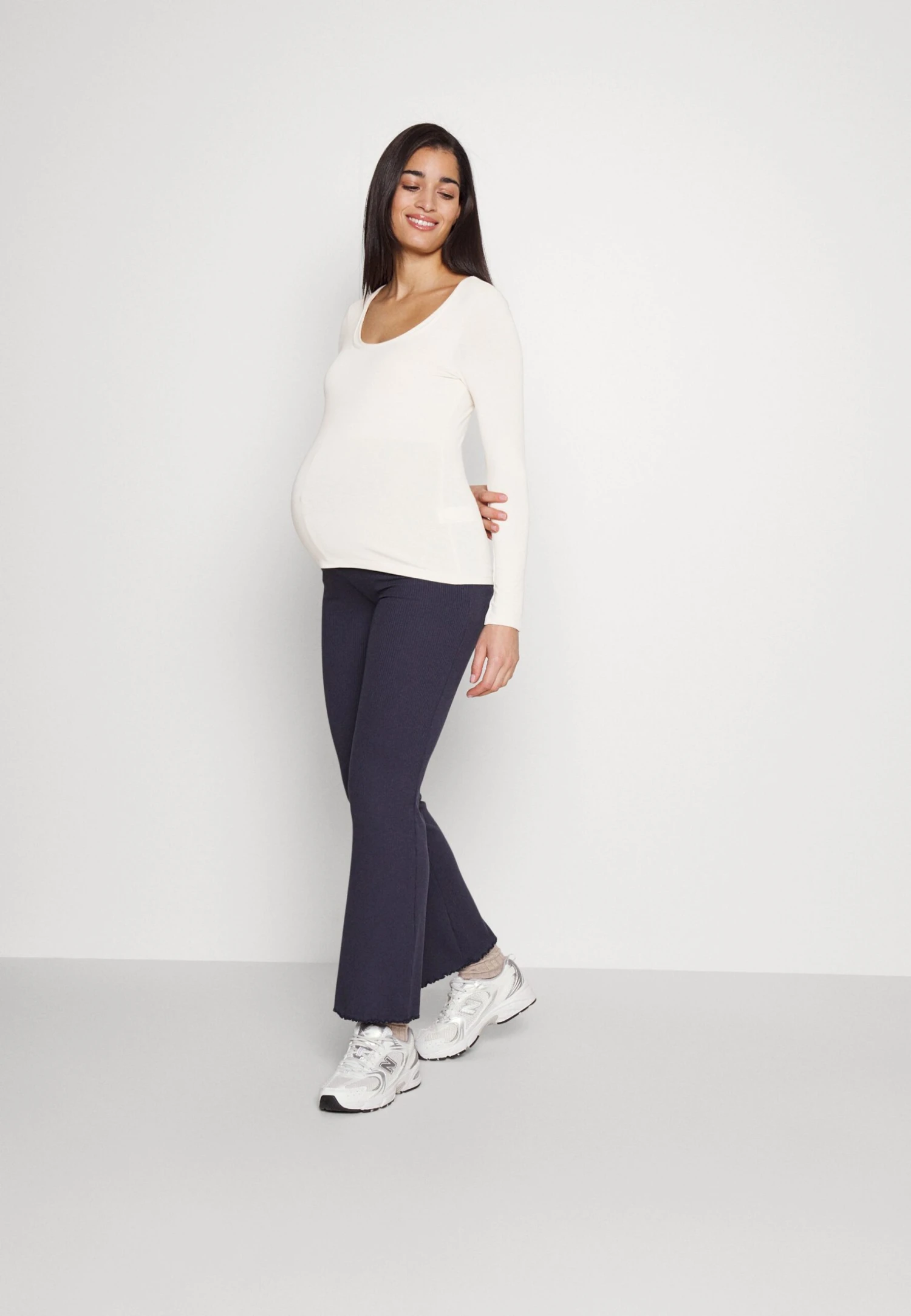 MATERNITY BASIC LONGSLEEVE 2 PACK - Bluzka Z Długim Rękawem - Blue/white