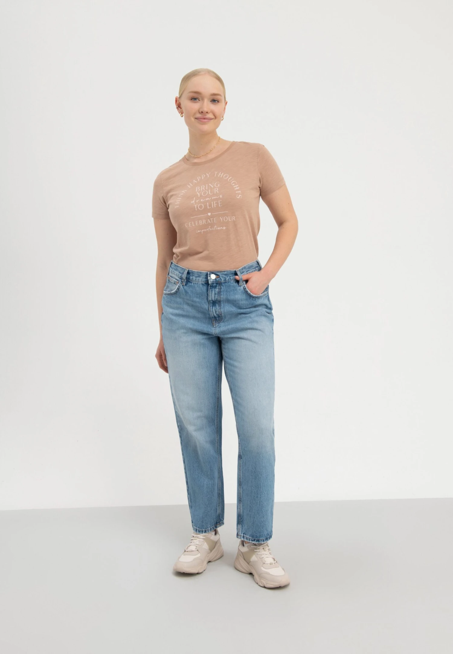 Anna Field BRING YOUR DREAMS TO LIFE - T-shirt Z Nadrukiem - Brown - obrazek 2