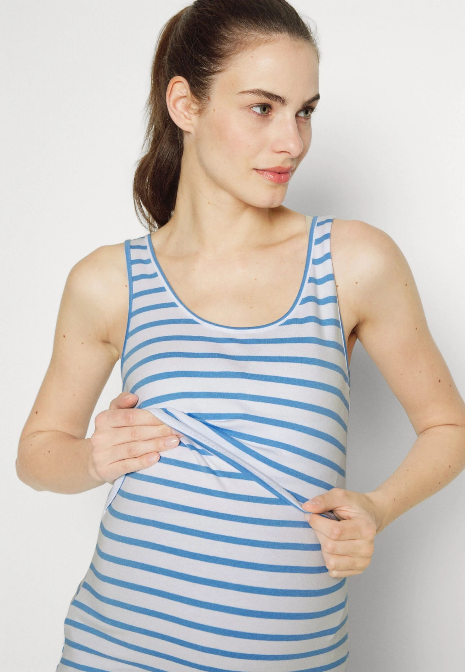2 PACK - Top - White/blue/mottled Light Grey - obrazek 6