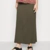 MATERNITY MAXI SKIRT WITH DRAWSTRING WAISTBAND - Długa Spódnica - 606 - Khaki