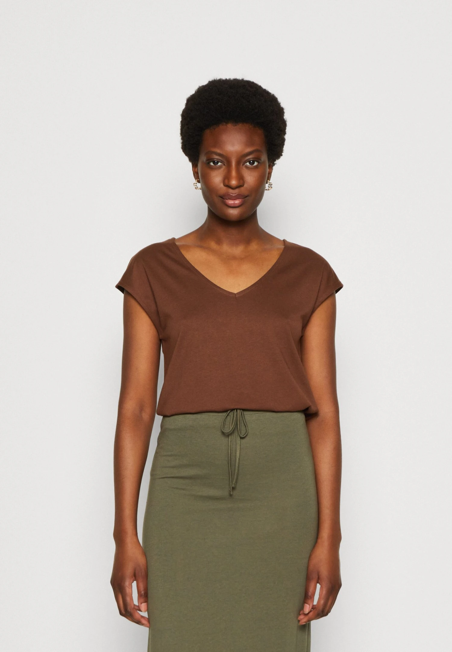 Anna Field T-shirt Basic - Dark Brown