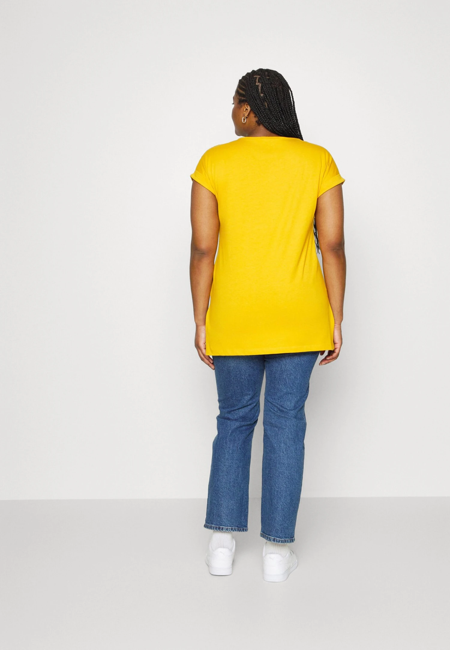 LONG - T-shirt Basic - Dark Yellow - obrazek 3