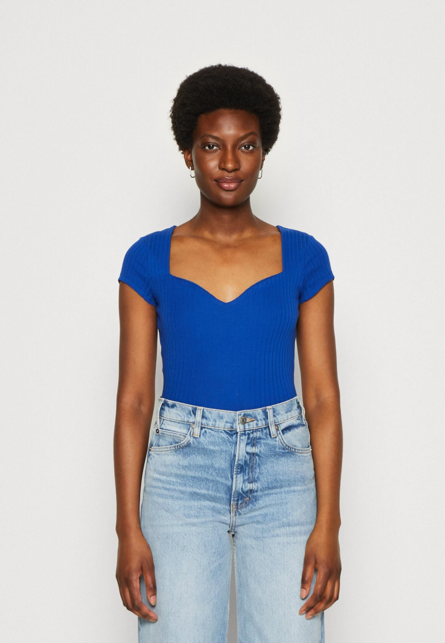 Anna Field T-shirt Z Nadrukiem - Blue