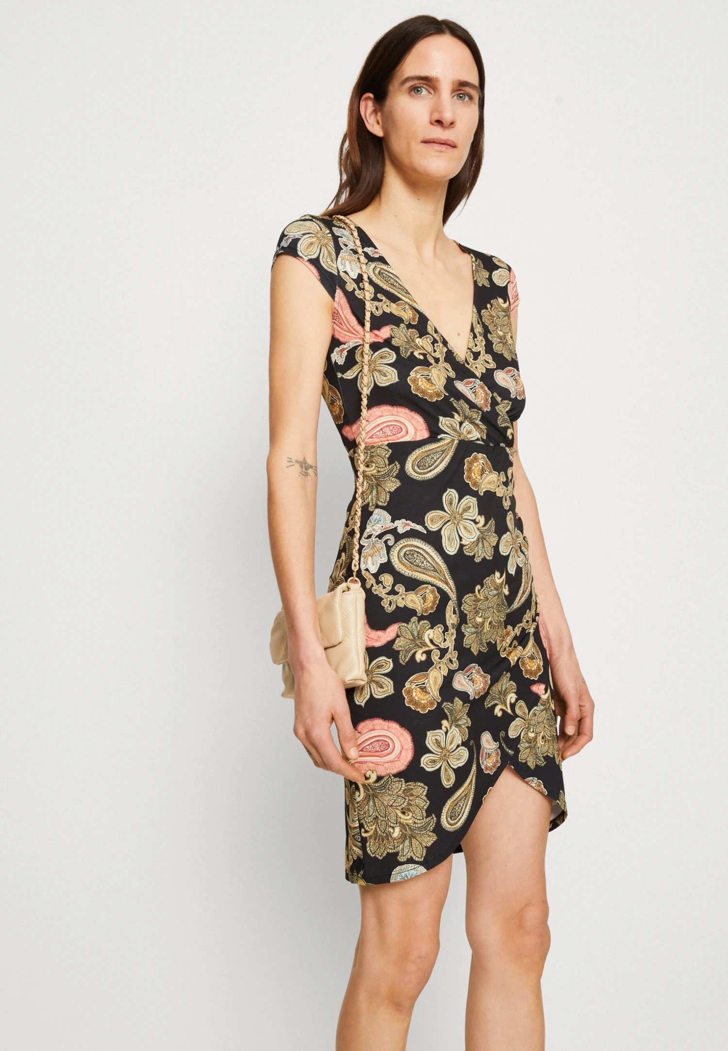 Anna Field Sukienka Z Dżerseju - Black/multi Coloured - obrazek 6